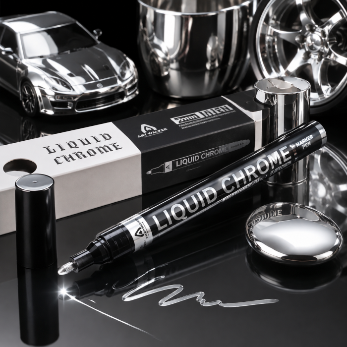 Marker Vopsea Chrome cu Efect Metalic Permanent, Varf Rotund 2mm, Uscare 12H, ORIGINAL DEALS [5]