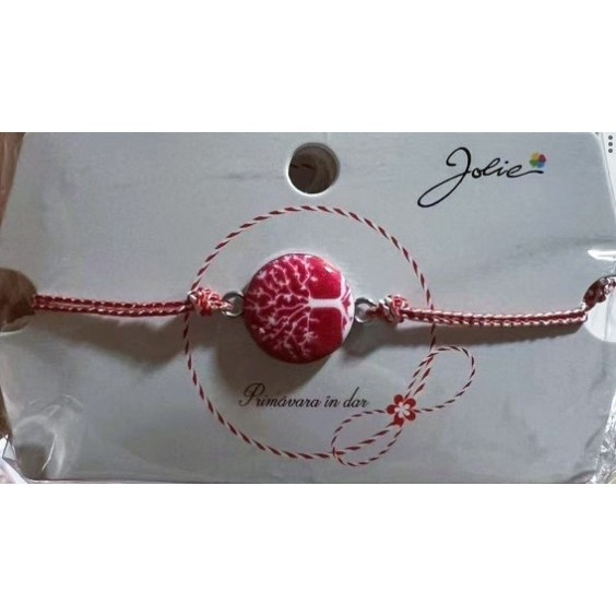 Martisor Bratara Traditionala, Snur Alb Rosu, Multiple Modele de pandantiv cu specific Traditional [3]