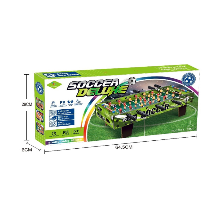 Masa de Fotbal cu Teren, , cu Picioare Scurte, 8 Manere, Tablou de Scor, 64 x 20 x 47 cm, din Lemn/Otel/ABS, Verde [2]