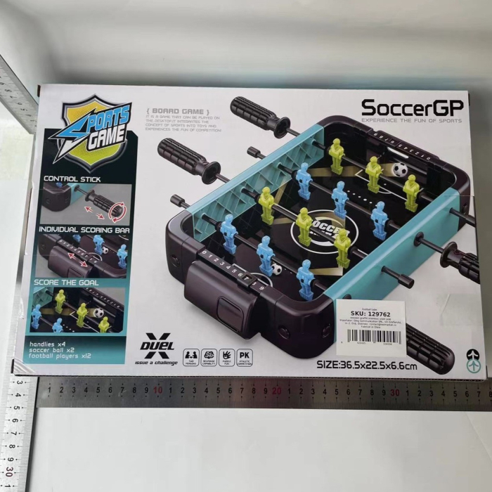 Masa de Fotbal cu Teren si 12 Jucatori , 4 Manere, 2 Mingi, cu Tablou Scor, din ABS, 36.5x22.5x6.6 cm, Design Multicolor, pentru Copii/ Adulti [2]