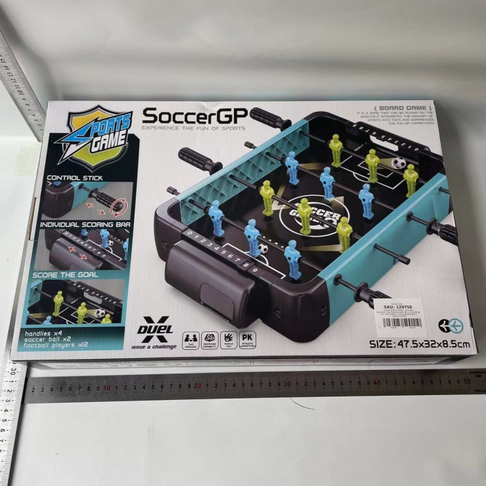 Masa de Fotbal cu Teren si 12 Jucatori , 4 Manere, 2 Mingi, cu Tablou Scor, din ABS, 47.5x32x8.5 cm, Design Multicolor, pentru Copii/ Adulti [3]