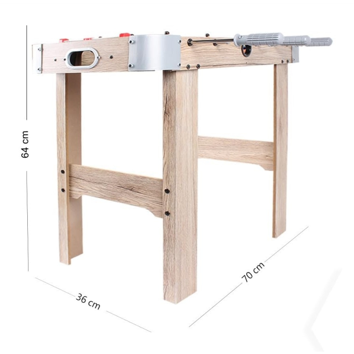 Masa de Fotbal cu Teren si 18 Jucatori , 6 Manere, cu Tablou pentru Scor, din Metal, Lemn si ABS, 70 x 36 x 64 cm, cu Picioare, pentru copii/adulti, Gri [4]