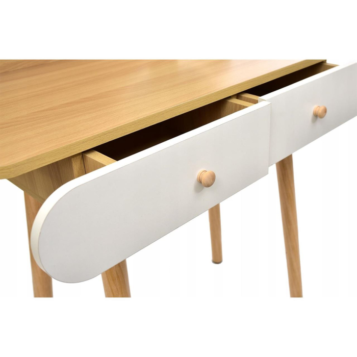 Masa de toaleta si machiaj Ravena, alb fag, cu 2 sertare, oglinda, 80x40x122 cm [3]