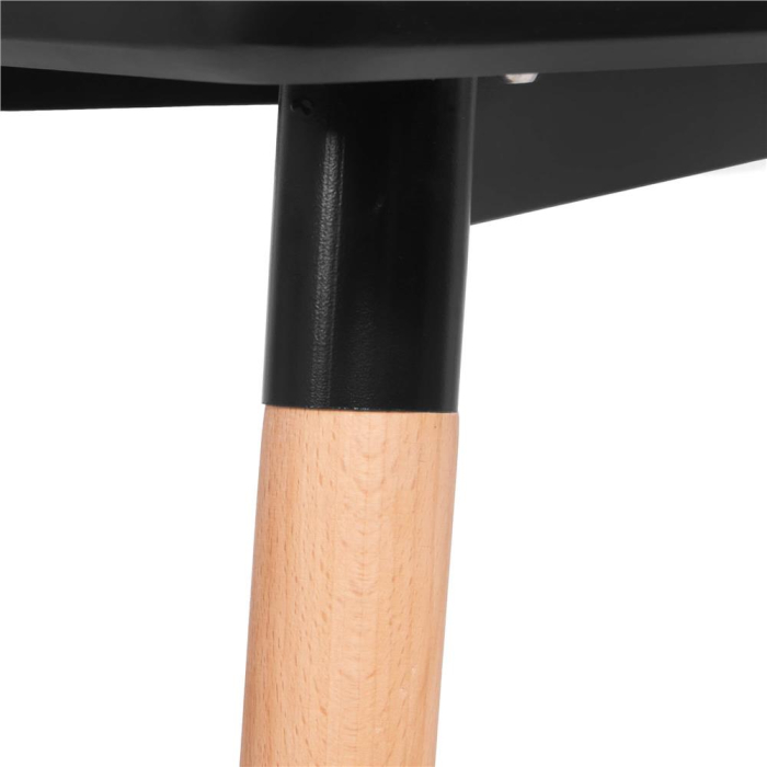 Masa dining bucatarie, dreptunghiulara, 120x80x74 cm, Blat MDF, Picioare lemn, Negru [6]