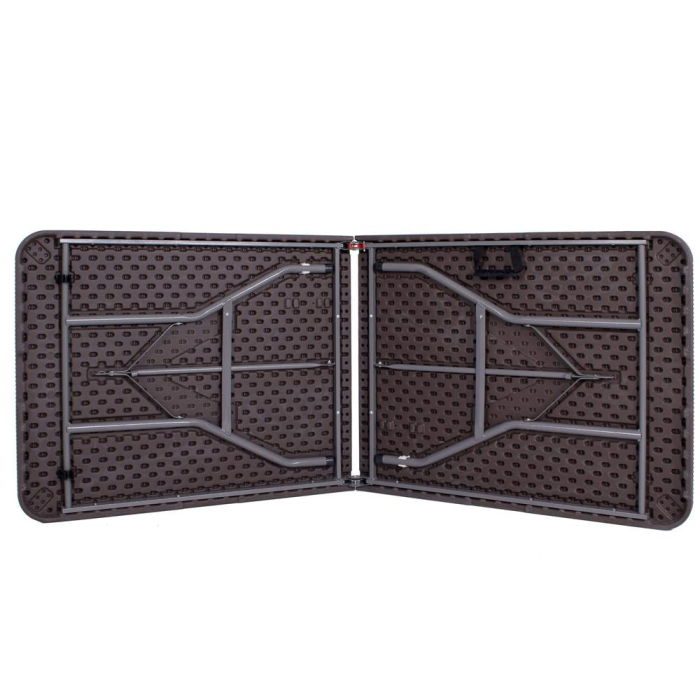 Masa dreptunghiulara pliabila multifunctionala, 1.8 m x 0.75 m x 0.75 m, imitatie ratan, maro [18]