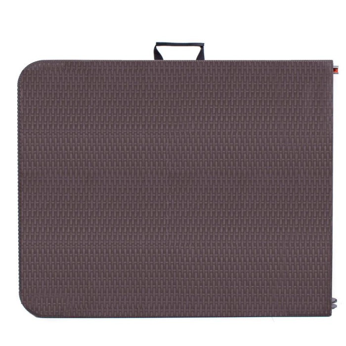 Masa dreptunghiulara pliabila multifunctionala, 1.8 m x 0.75 m x 0.75 m, imitatie ratan, maro [14]