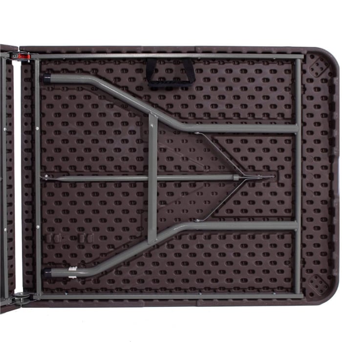 Masa dreptunghiulara pliabila multifunctionala, 1.8 m x 0.75 m x 0.75 m, imitatie ratan, maro [8]