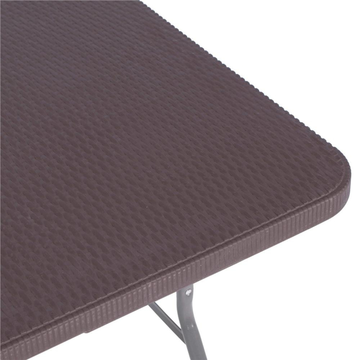 Masa dreptunghiulara pliabila multifunctionala, 1.8 m x 0.75 m x 0.75 m, imitatie ratan, maro [21]