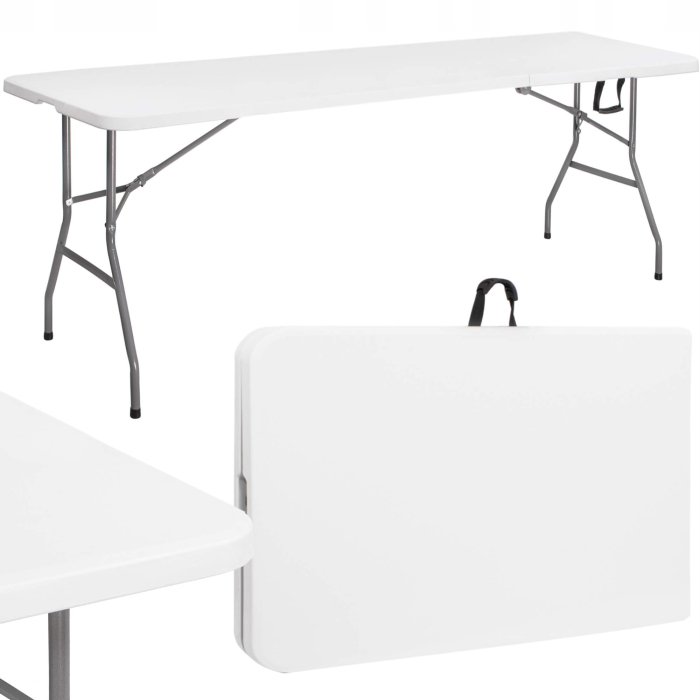 Masa dreptunghiulara pliabila multifunctionala, 240x75x74 cm, alba [2]