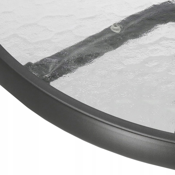 Masa pentru gradina sau balcon, cadru metalic, blat sticla, 60x70cm, negru [6]