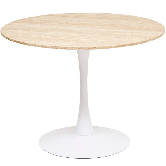 Masa rotunda Atmosphera Elias, 102x74 cm, MDF si metal, bej si alb [1]