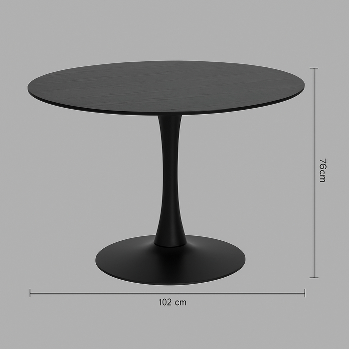 Masa rotunda Atmosphera Elias, 102x76 cm, MDF si metal, negru [5]