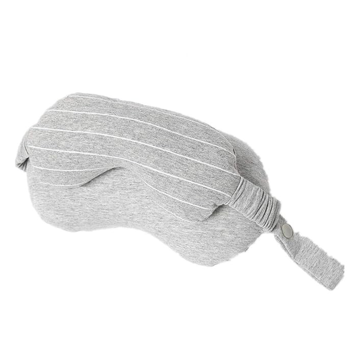 Masca de dormit, , 2 in 1, cu Tetiera, din Particule de Spuma si Bumbac, Gri Deschis [2]