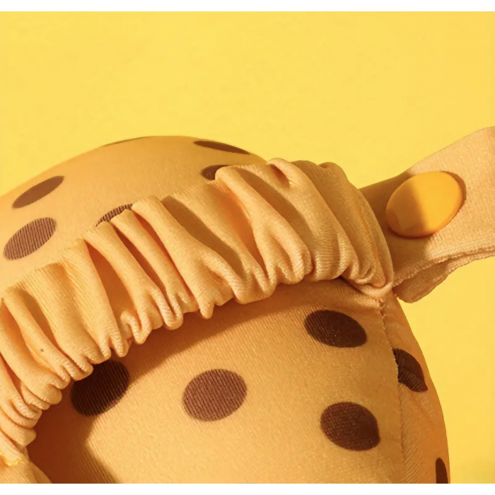 Masca de dormit, , 2 in 1, cu Tetiera, din Particule de Spuma si Bumbac, Model Leopard ,Portocaliu [12]