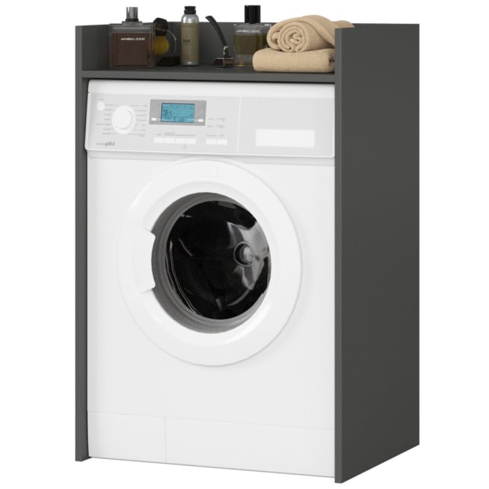 Masca pentru masina de spalat cu polita, PAL laminat, 64x50x98 cm, gri grafit [2]