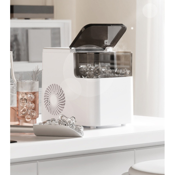 Masina de Facut Gheata, , din ABS, 12 kg/24h, Capacitate 500 g, 2 Marimi, Portabil, 39 x 23 x 28 cm, Automata, Alb [12]