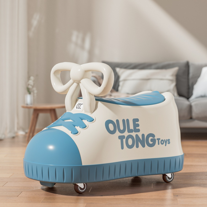 Masina pentru Copii, , Model Pantof, 4 Roti, 1-6 ani, Cutie de Depozitare, din ABS, 48 x 27 x 34 cm, Albastru [4]