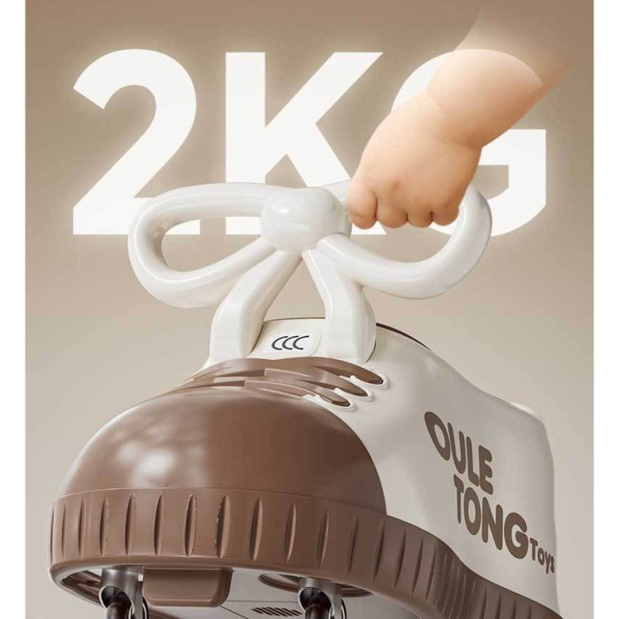 Masina pentru Copii, , Model Pantof, 4 Roti, 1-6 ani, Cutie de Depozitare, din ABS, 48 x 27 x 34 cm, Maro [5]