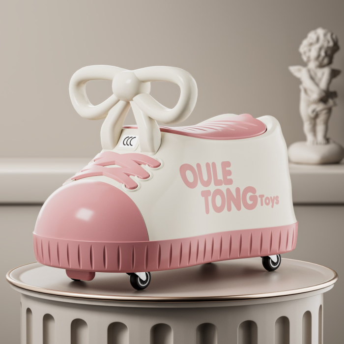 Masina pentru Copii, , Model Pantof, 4 Roti, 1-6 ani, Cutie de Depozitare, din ABS, 48 x 27 x 34 cm, Roz [5]