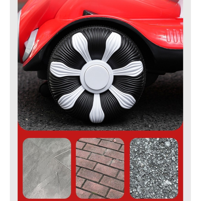 Masinuta electrica cu telecomanda pentru copii, , roti spate rotire 360, curea siguranta, baloane de sapun, lumini si sunete, self control si prin telecomanda, cu pedale de acceleratie si frana, verde [6]