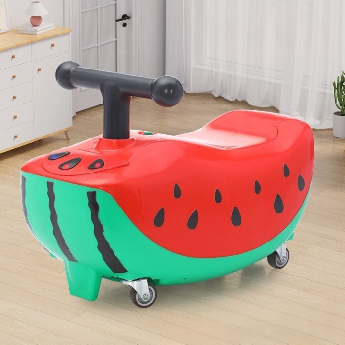 Masinuta pentru Copii, , Model Pepene Rosu, 4 Roti, Anti-Rasturnare, 1-3 Ani, Impingere, Rosu/Verde [3]
