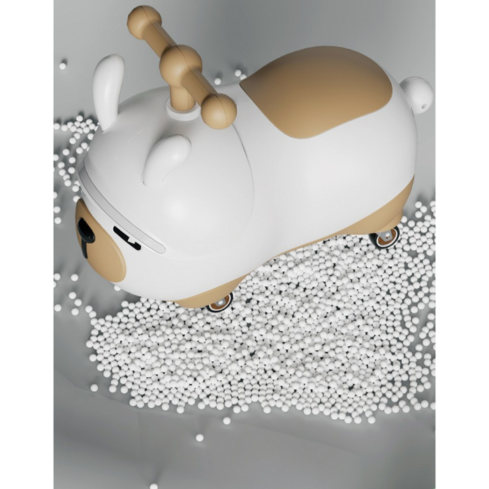 Masinuta Ride-On , Sistem Anti-Rasturnare, Sistem de Lumini si Sunet, Bluetooth, 1-3 Ani, Model Catel, 43 x 33 x 26 cm, Alb - Maro [4]