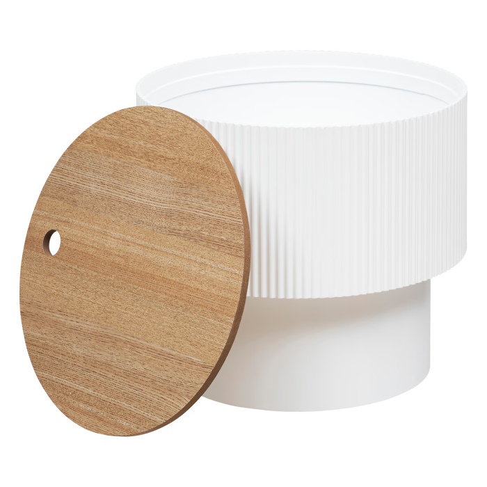 Masuta cafea Atmosphera Enola cu spatiu depozitare, MDF, 39x35 cm, alb [4]