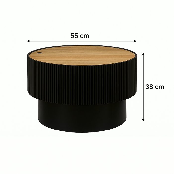 Masuta cafea Atmosphera Enola cu spatiu depozitare, MDF, 55x38 cm, negru [5]