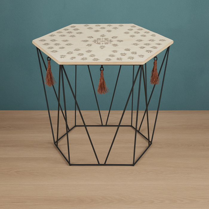 Masuta cafea octogonala Atmosphera Kumi, 44x38x40 cm, negru [6]