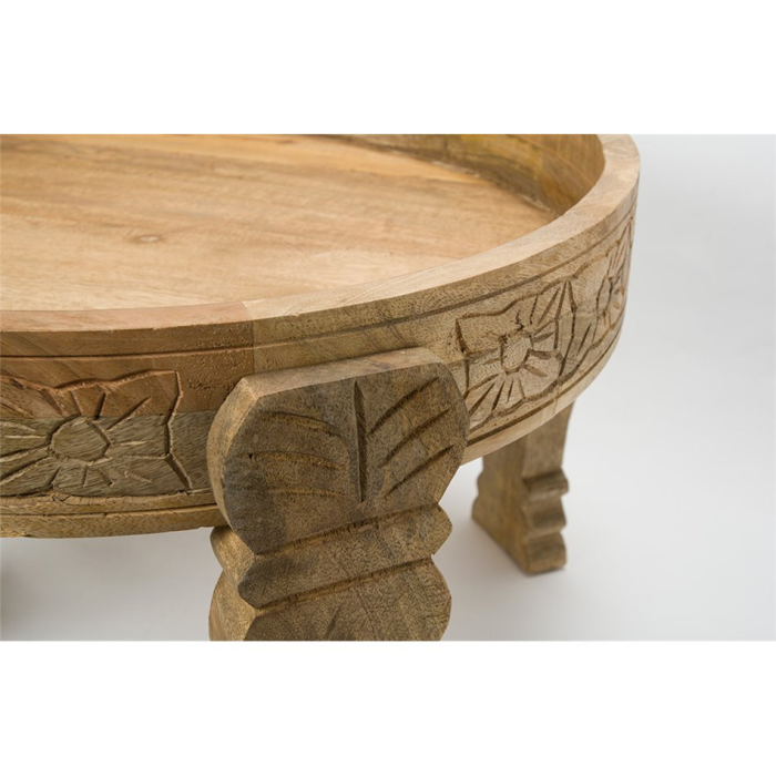 Masuta cafea rotunda Atmosphera Gypsy din lemn masiv de manguier, 51x34 cm, maro [5]