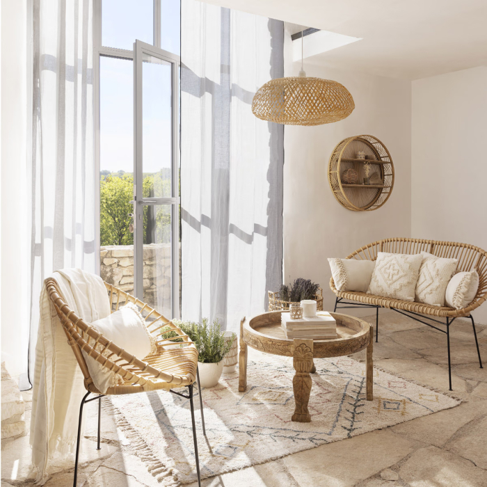 Masuta cafea rotunda Atmosphera Gypsy din lemn masiv de manguier, 51x34 cm, maro [2]