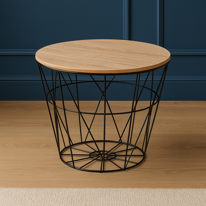 Masuta cafea rotunda Atmosphera Kumi, 38x30 cm, negru [4]