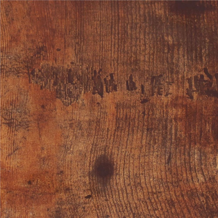 Masuta de cafea, cu cadru de otel si roti, industrial, 35x50x66 cm, maro wenge [15]