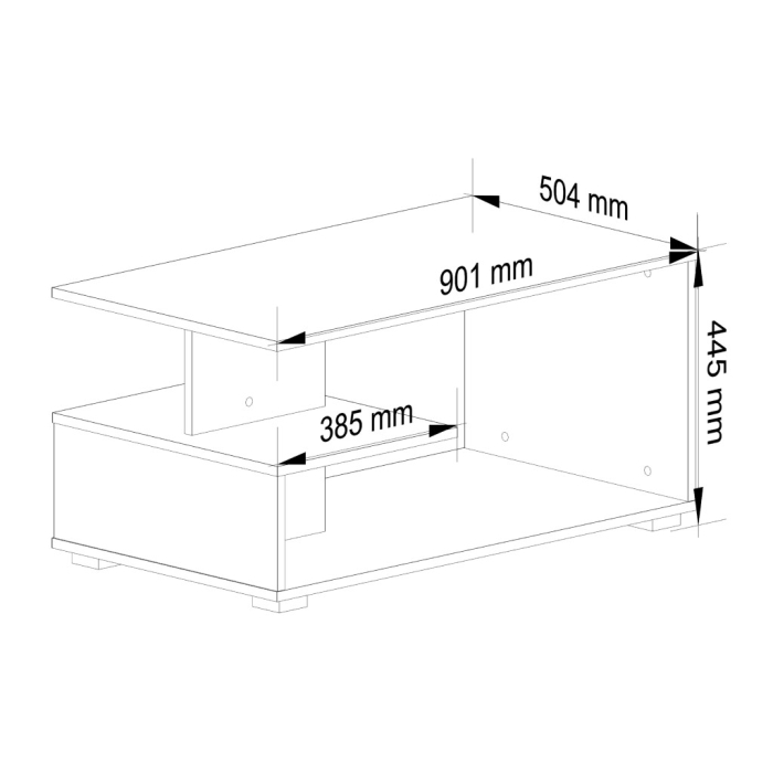 Masuta de cafea, PAL laminat, 90x51x45 cm, stejar sonoma [3]