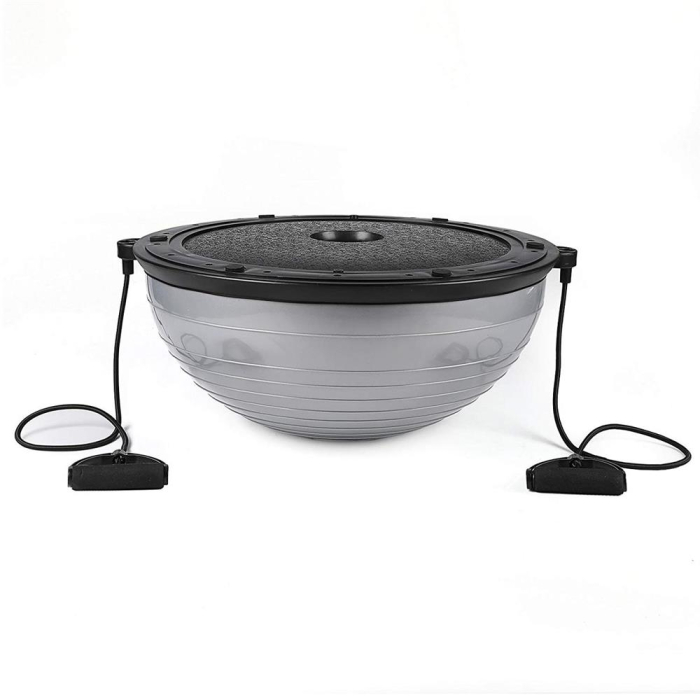 Minge fitness pentru echilibru, cu extensoare si pompa inclusa, 200kg, 57x25cm, gri [2]