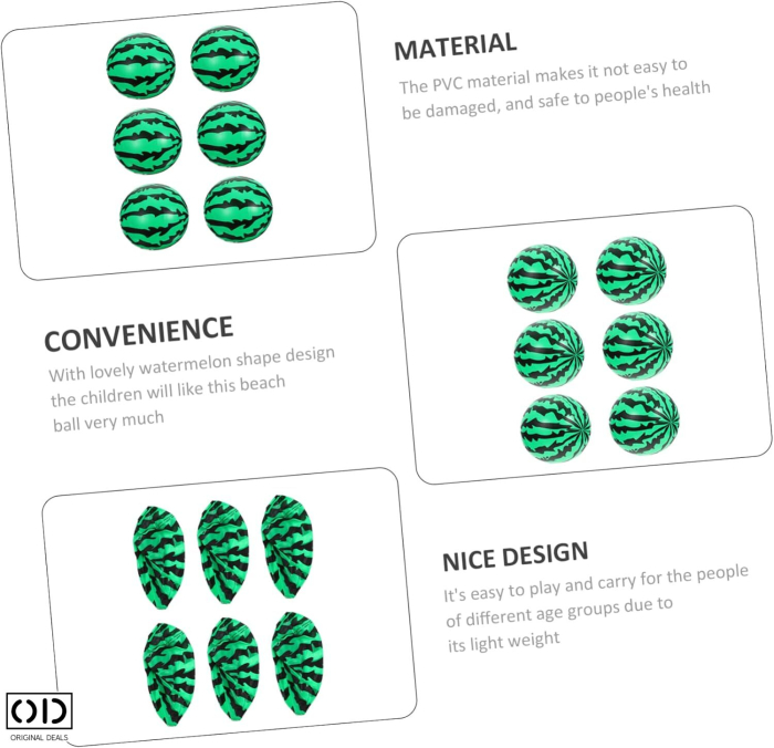 Minge pentru Plaja si Piscina cu Imprimeu Pepene, PVC Cauciucat, 24 cm – Original Deals [2]