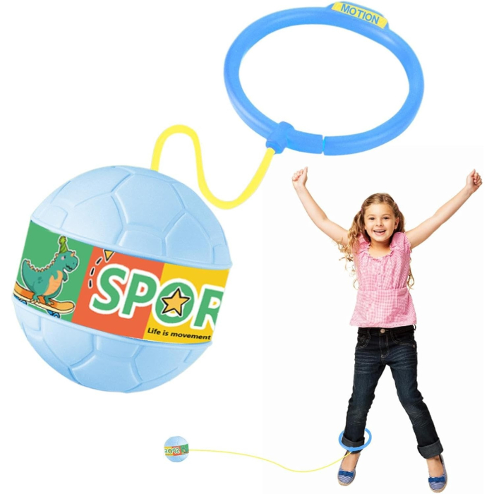 Minge pentru Sarit, , Tip Coarda Hula Hoop, Cerc 12 cm, Coarda 52 cm, Minge 12 x 11 cm, Functie Iluminat, 4-6 Ani, Plastic, Albastru [5]