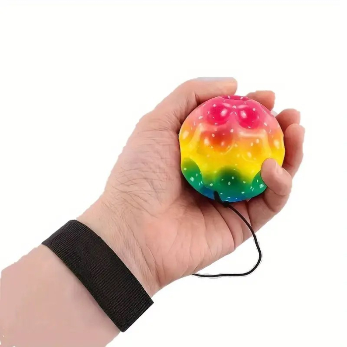 Minge Saltareata Hiperelastica, , Space Moon Ball foarte Elastica, Antistress pentru Copii, Diametru 66 mm, Multicolor Galben [3]