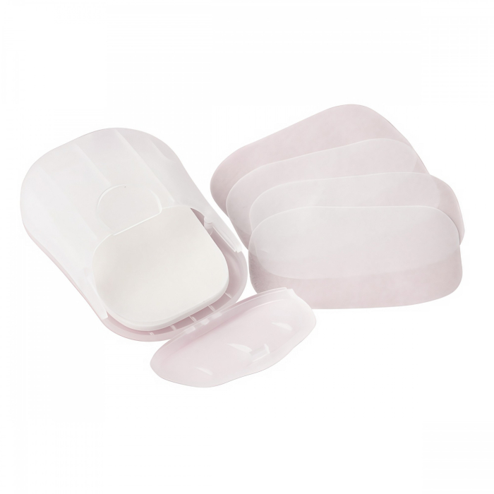 Mini Cutie de Sapun din Hartie, , de Unica Folosinta, Portabila, Potrivit pentru Calatorii, 20 buc, Alb [3]