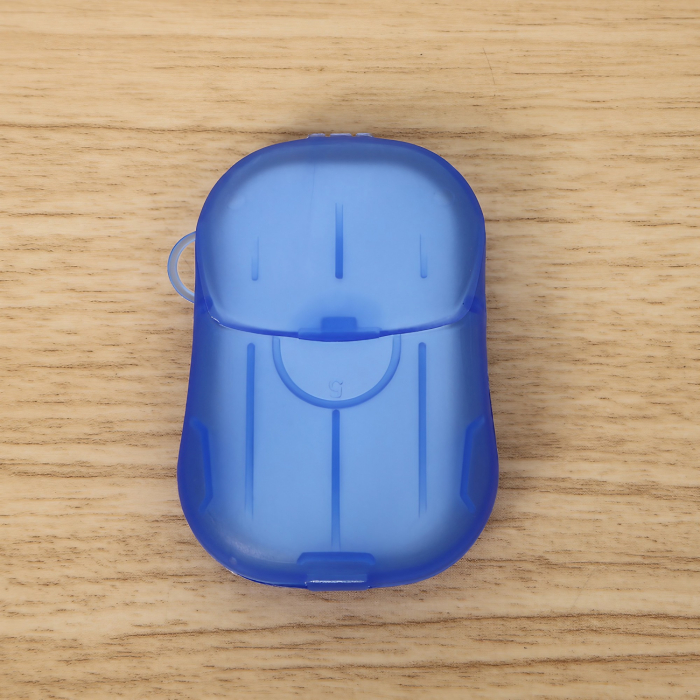 Mini Cutie de Sapun din Hartie, , de Unica Folosinta, Portabila, Potrivit pentru Calatorii, 20 buc, Albastru [5]