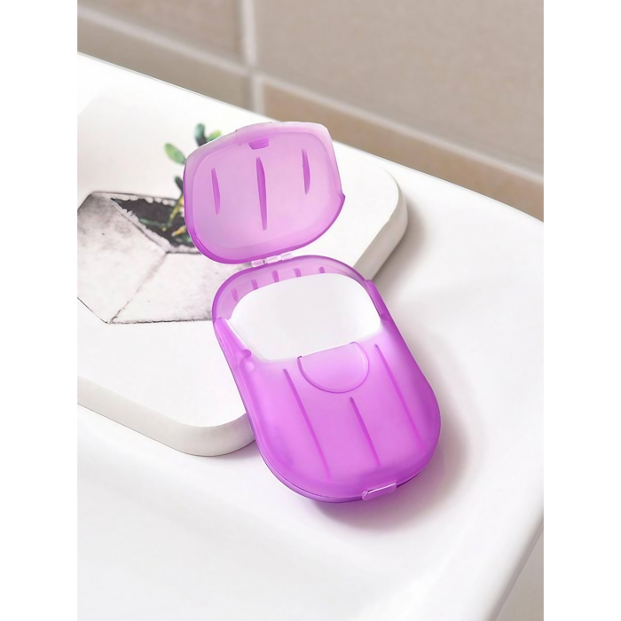 Mini Cutie de Sapun din Hartie, , de Unica Folosinta, Portabila, Potrivit pentru Calatorii, 20 buc, Roz [2]