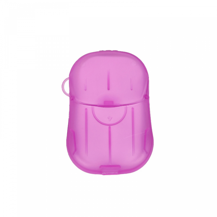 Mini Cutie de Sapun din Hartie, , de Unica Folosinta, Portabila, Potrivit pentru Calatorii, 20 buc, Roz [4]