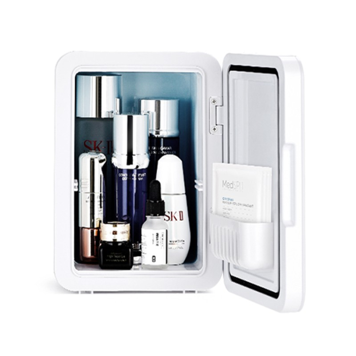 Mini frigider cosmetice, , dubla functie de incalzire/racire, portabil, 12L, alb [2]