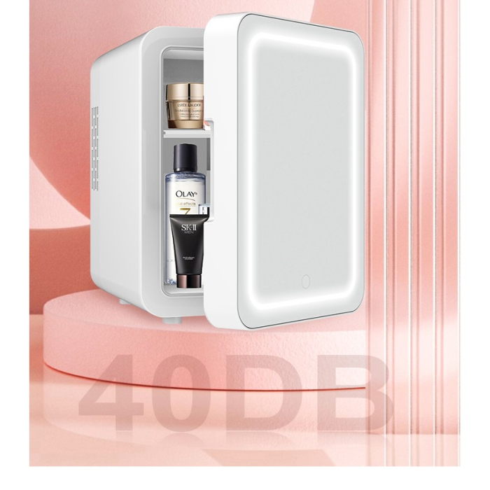 Mini frigider cosmetice, , dubla functie de incalzire/racire, portabil, 8L, alb [11]