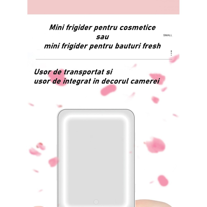 Mini frigider cosmetice, , dubla functie de incalzire/racire, portabil, 8L, alb [9]
