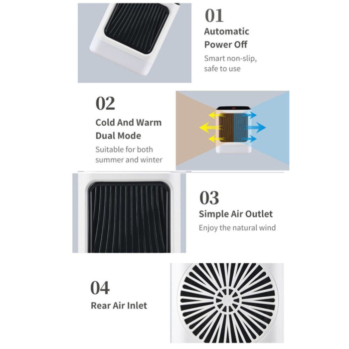 Mini incalzitor portabil , afisaj digital, sincronizare inteligenta, lumina de noapte colorata [6]