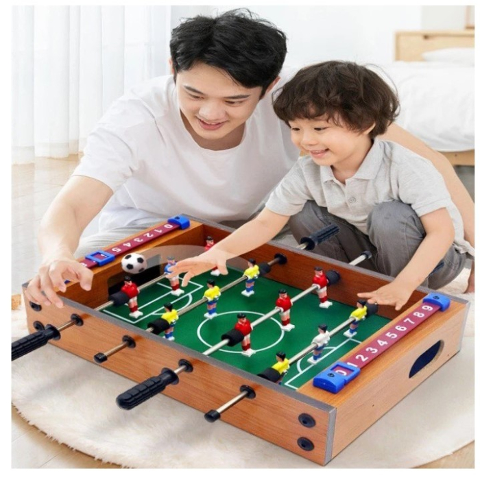 Mini Masa de Fotbal cu Teren si 12 Jucatori , 4 Manere, cu Tablou pentru Scor, din Metal, Lemn si ABS, 34.5 x 23 x 7 cm, pentru copii/adulti [3]