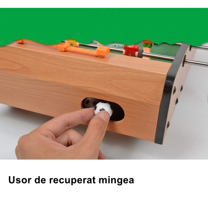 Mini Masa de Fotbal cu Teren si 12 Jucatori , 4 Manere, cu Tablou pentru Scor, din Metal, Lemn si ABS, 34.5 x 23 x 7 cm, pentru copii/adulti [6]