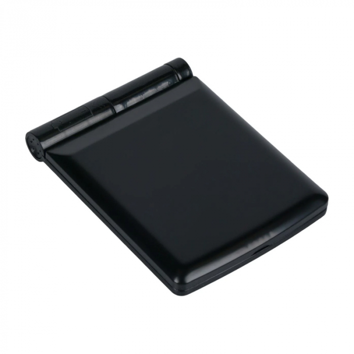 Mini Oglinda Portabila pentru Cosmetica, Make Up si Machiaj, cu 8 LED Integrate, Wireless, cu Baterie Inclusa, Negru [3]