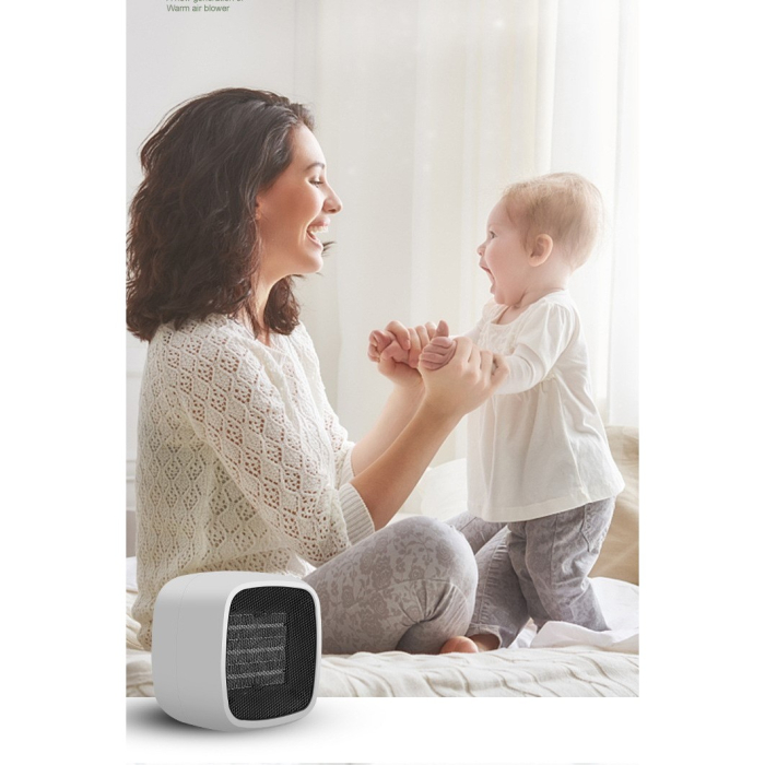 Mini radiator electric portabil , 800 W, 2 trepte, 150x120x175 mm, alb [2]